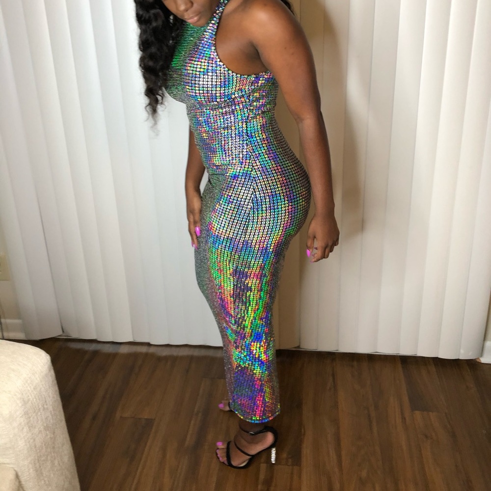 Midi holographic dress - Picture 2 of 5